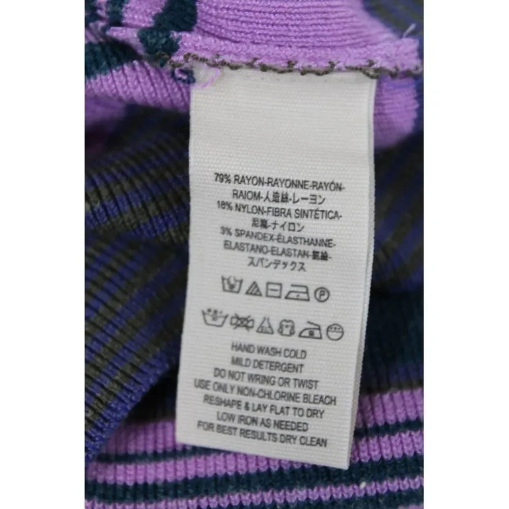 Free People Womens Striped 1/2 Zippered High-Neck Sweater Multicolor Size S
